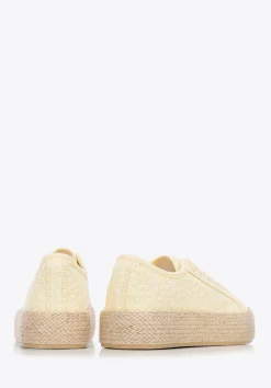 Damskie sneakersy na słomkowej podeszwie żółte><noscript><img data-lazyloaded=