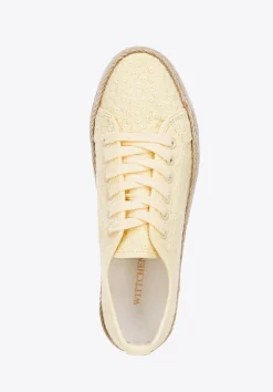 Damskie sneakersy na słomkowej podeszwie żółte><noscript><img data-lazyloaded=