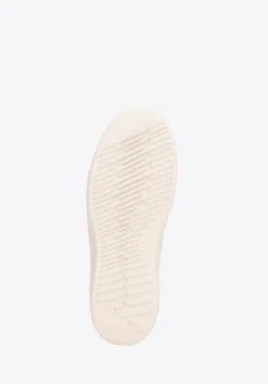 Damskie sneakersy skórzane z pikowaną cholewką kremowe><noscript><img data-lazyloaded=