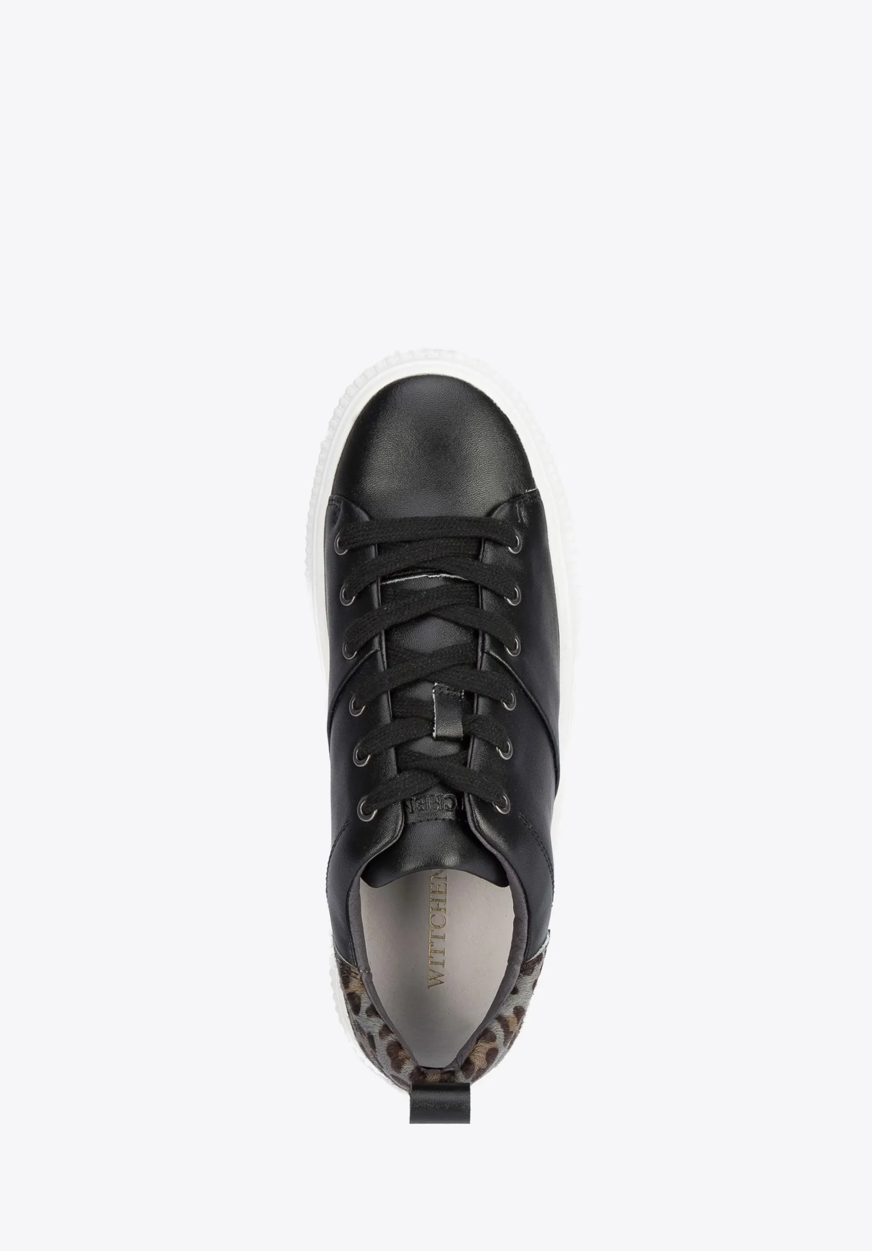 Damskie sneakersy skórzane z wzorem w cętki czarne>WITTCHEN Hot