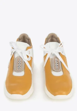 Damskie sneakersy skórzane z błyszczącymi wstawkami>WITTCHEN Outlet