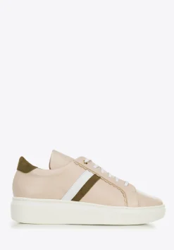Damskie sneakersy skórzane z falbanką beżowe>WITTCHEN Best