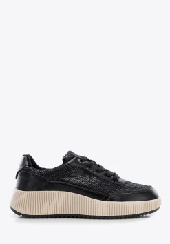 Damskie sneakersy z ekoskóry czarne>WITTCHEN Outlet