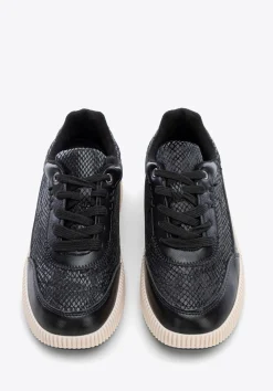 Damskie sneakersy z ekoskóry czarne><noscript><img data-lazyloaded=
