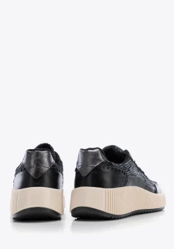 Damskie sneakersy z ekoskóry czarne><noscript><img data-lazyloaded=