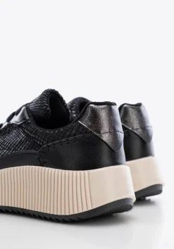 Damskie sneakersy z ekoskóry czarne><noscript><img data-lazyloaded=