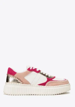 Damskie sneakersy z ekoskóry i skóry zamszowej różowe>WITTCHEN New