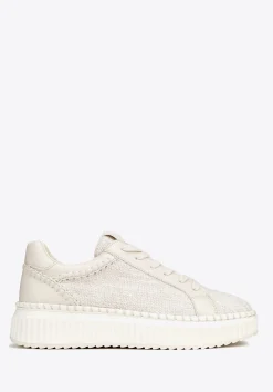 Damskie sneakersy z materiału włókienniczego i ekoskóry złamana biel>WITTCHEN Discount