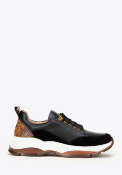 Damskie sneakersy z motywem zwierzęcym czarno - brązowe>WITTCHEN Best