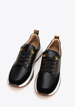 Damskie sneakersy z motywem zwierzęcym czarno - brązowe>WITTCHEN Best