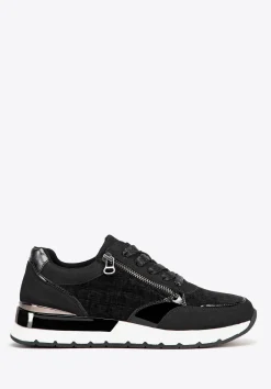 Damskie sneakersy z suwakiem na boku czarne>WITTCHEN Fashion