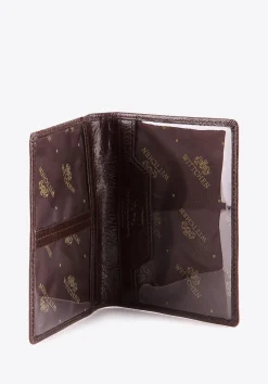 Etui na dokumenty skórzane pionowe brązowe><noscript><img width=
