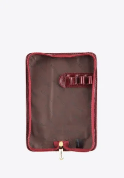 Etui na długopisy ze skóry lakierowanej bordowe>WITTCHEN Fashion