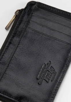 Etui na karty płatnicze ze skóry na zamek czarne><noscript><img width=