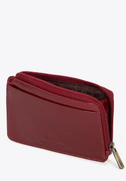 Etui na karty płatnicze ze skóry na zamek czerwone>WITTCHEN Fashion