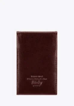 Etui na wizytówki skórzane metalowe brązowe><noscript><img data-lazyloaded=