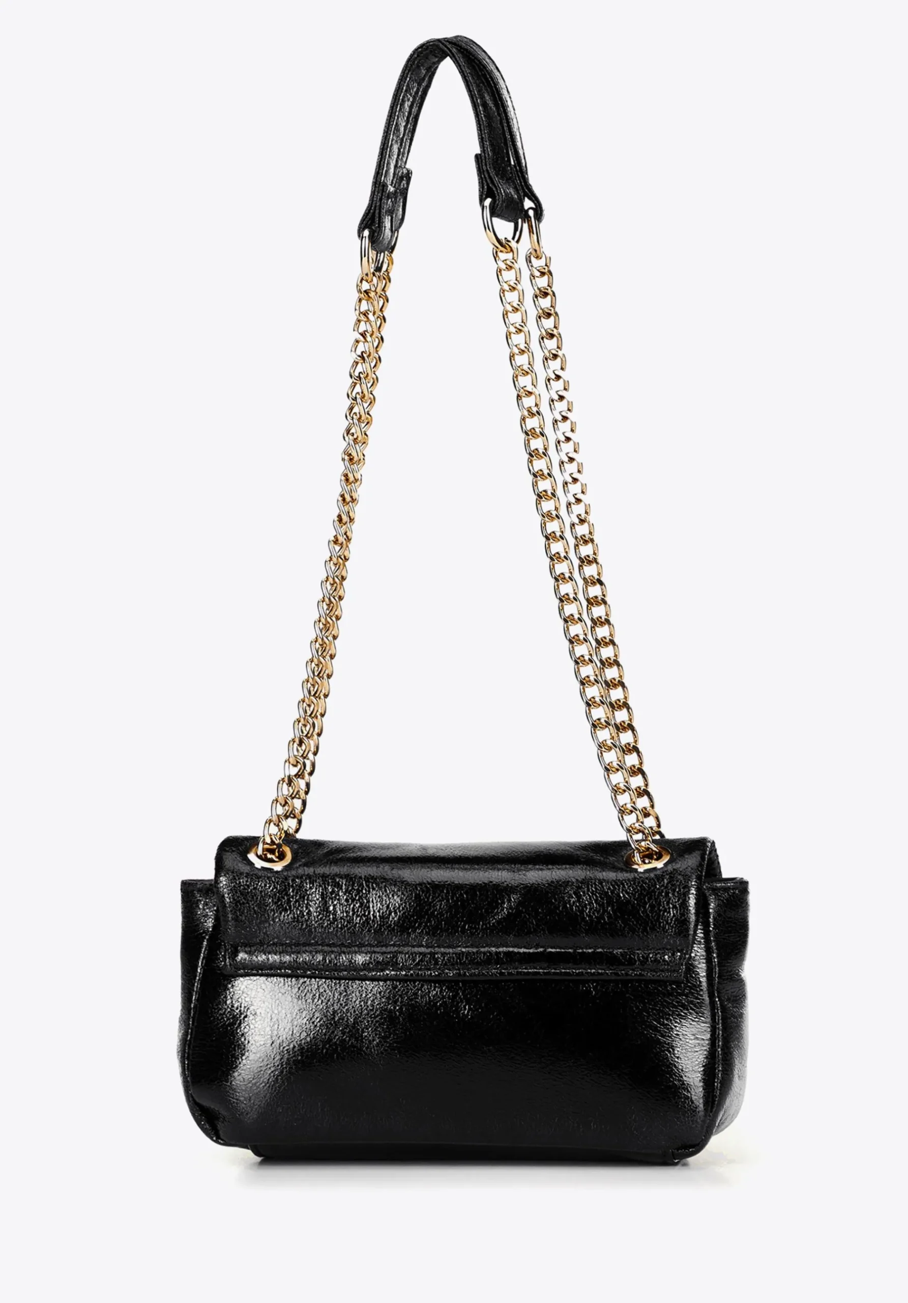 Minitorebka crossbody z połyskującej ekoskóry czarna>WITTCHEN New