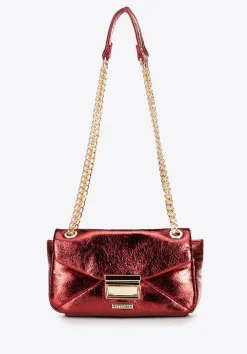 Minitorebka crossbody z połyskującej ekoskóry czerwona>WITTCHEN Clearance