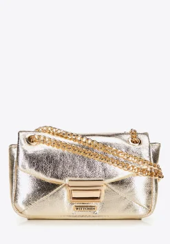 Minitorebka crossbody z połyskującej ekoskóry złota>WITTCHEN Sale