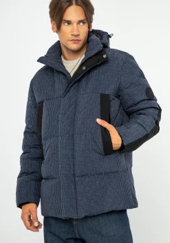 Męska kurtka puchowa z nylonu granatowa>WITTCHEN Fashion