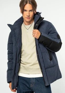 Męska kurtka puchowa z nylonu granatowa>WITTCHEN Fashion