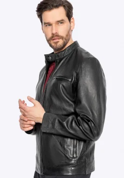 Męska kurtka ze skóry naturalnej owczej czarna>WITTCHEN Fashion