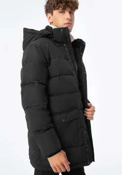 Męska kurtka zimowa z kapturem czarna>WITTCHEN Fashion
