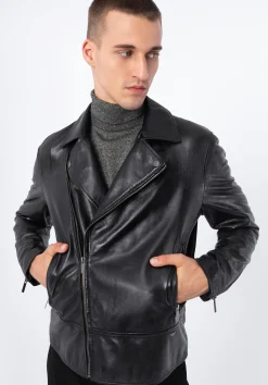 Męska ramoneska skórzana klasyczna hebanowa>WITTCHEN Fashion