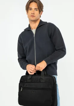 Męska torba na laptopa 15,6’’ jednokomorowa czarna><noscript><img width=