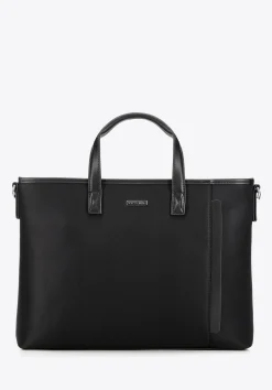 Męska torba na laptopa 13” z ozdobną wstawką czarna>WITTCHEN Online