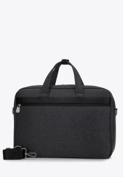 Męska torba na laptopa 15,6” z lamówką z ekoskóry czarna>WITTCHEN New