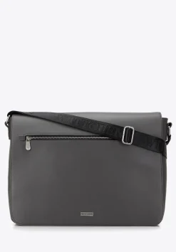 Męska torba na laptopa 13” z matowej ekoskóry na ramię szara>WITTCHEN Clearance