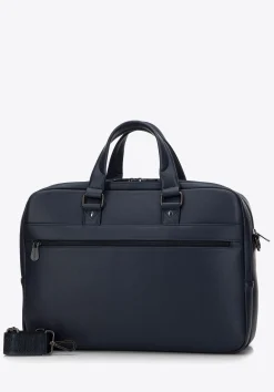 Męska torba na laptopa 15,6” z ekoskóry dwukomorowa granatowa>WITTCHEN Sale