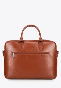 Męska torba na laptopa 16” z imitacji skóry brązowa>WITTCHEN Outlet