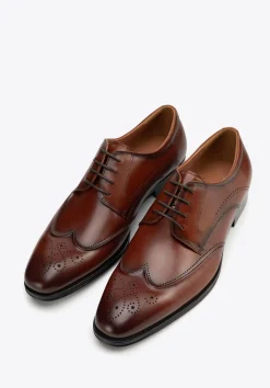 Męskie brogsy ze skóry naturalnej brązowe>WITTCHEN Fashion