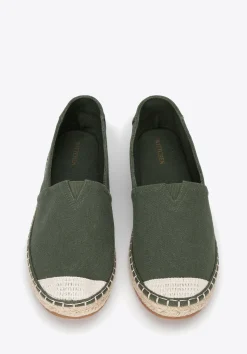 Męskie espadryle z plecionym noskiem zielone><noscript><img data-lazyloaded=
