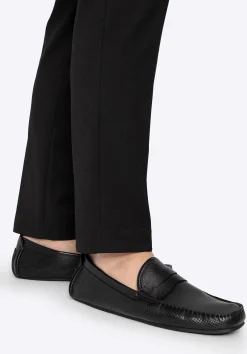 Męskie półbuty slip-on ze skóry czarne>WITTCHEN Discount