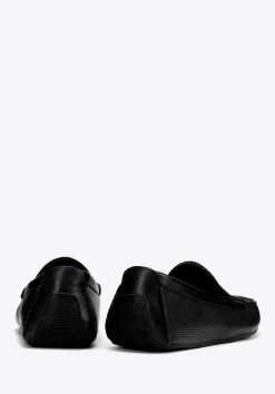 Męskie półbuty slip-on ze skóry czarne><noscript><img width=