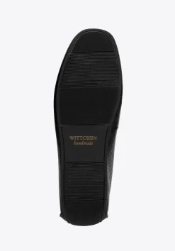 Męskie półbuty slip-on ze skóry czarne><noscript><img width=
