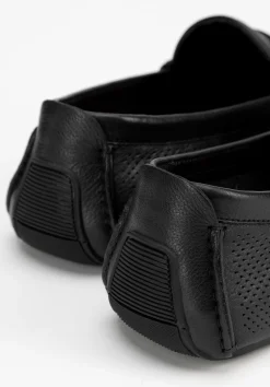 Męskie półbuty slip-on ze skóry czarne><noscript><img width=
