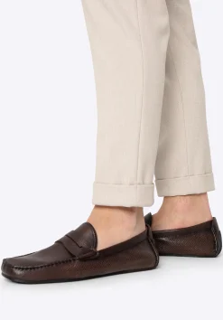 Męskie półbuty slip-on ze skóry brązowe>WITTCHEN Fashion