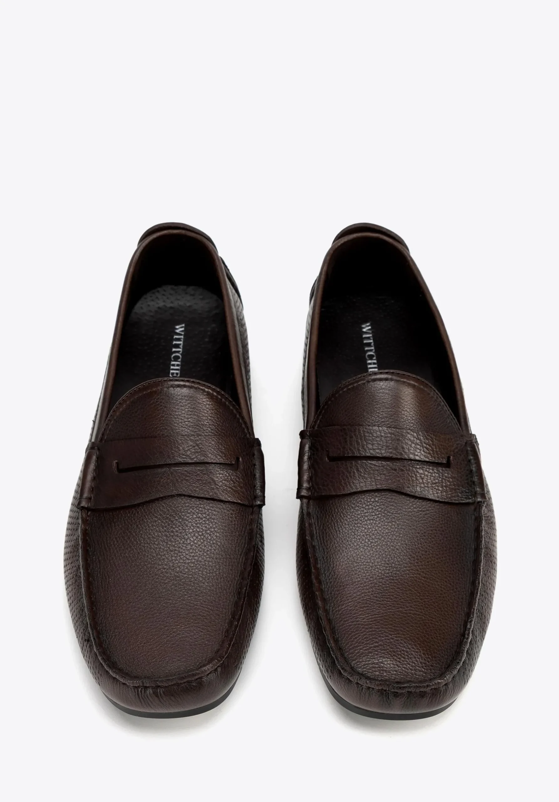 Męskie półbuty slip-on ze skóry brązowe>WITTCHEN Fashion