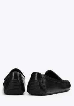 Męskie półbuty slip-on ze skóry naturalnej czarne><noscript><img width=