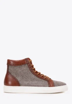 Męskie sneakersy skórzane wysokie brązowe>WITTCHEN Fashion