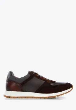 Męskie sneakersy z dwóch rodzajów skór cieniowane brązowo-szare>WITTCHEN New
