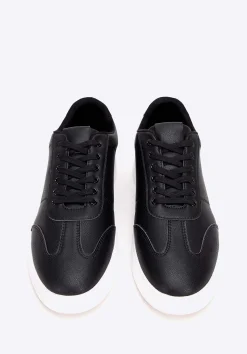 Męskie sneakersy z ekoskóry klasyczne czarne><noscript><img width=