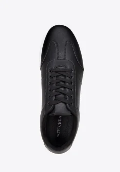 Męskie sneakersy z ekoskóry klasyczne czarne><noscript><img width=