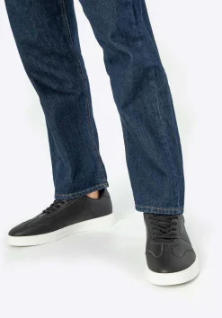 Męskie sneakersy z ekoskóry klasyczne czarne><noscript><img width=