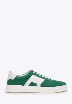 Męskie sneakersy z kontrastową podeszwą zielone>WITTCHEN Online