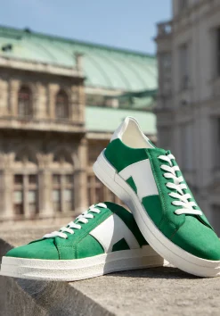 Męskie sneakersy z kontrastową podeszwą zielone>WITTCHEN Online